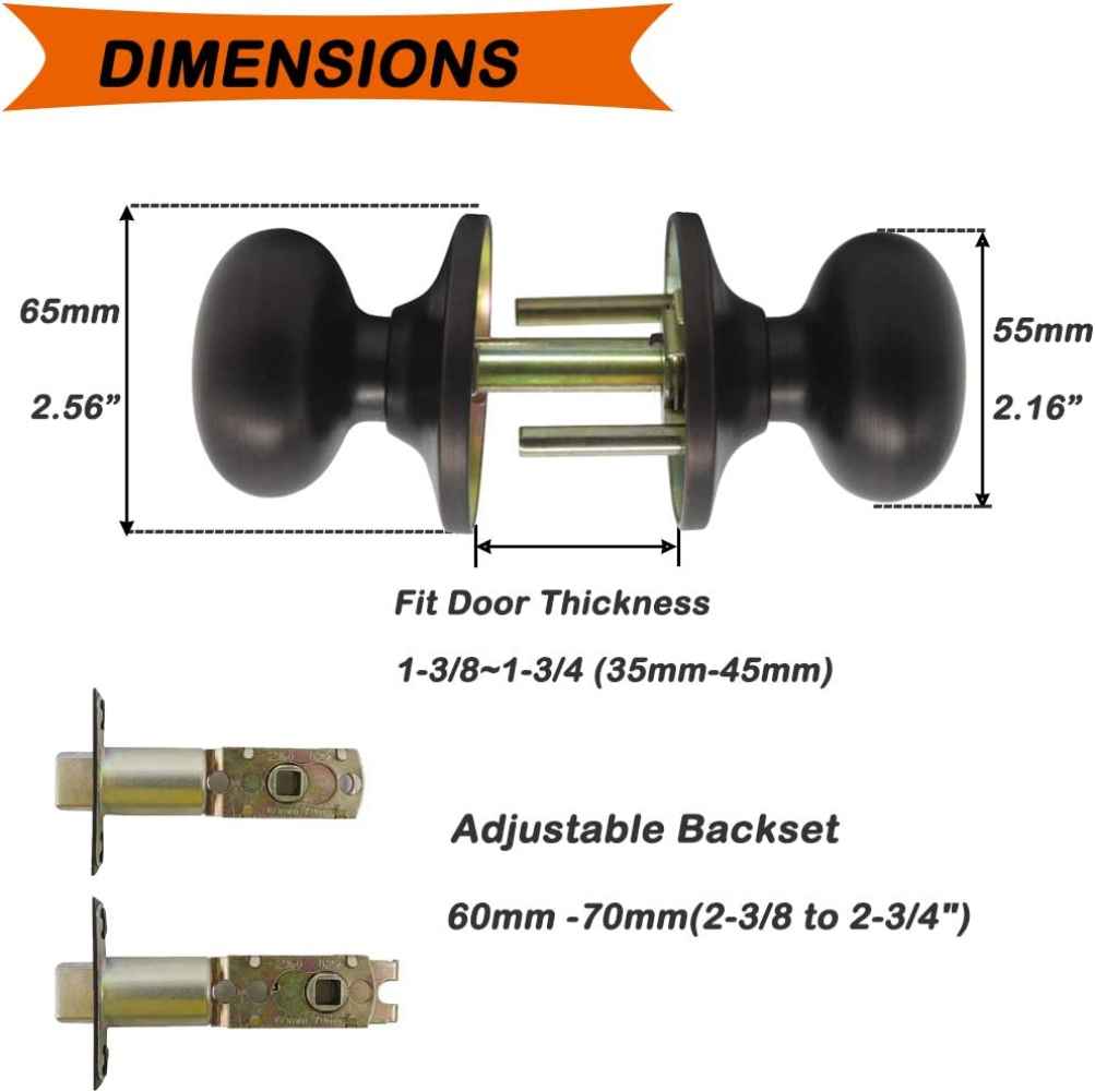 2.56-in. x 0.03-in. Stainless Steel Door Lock In Oil Rubbed Bronze