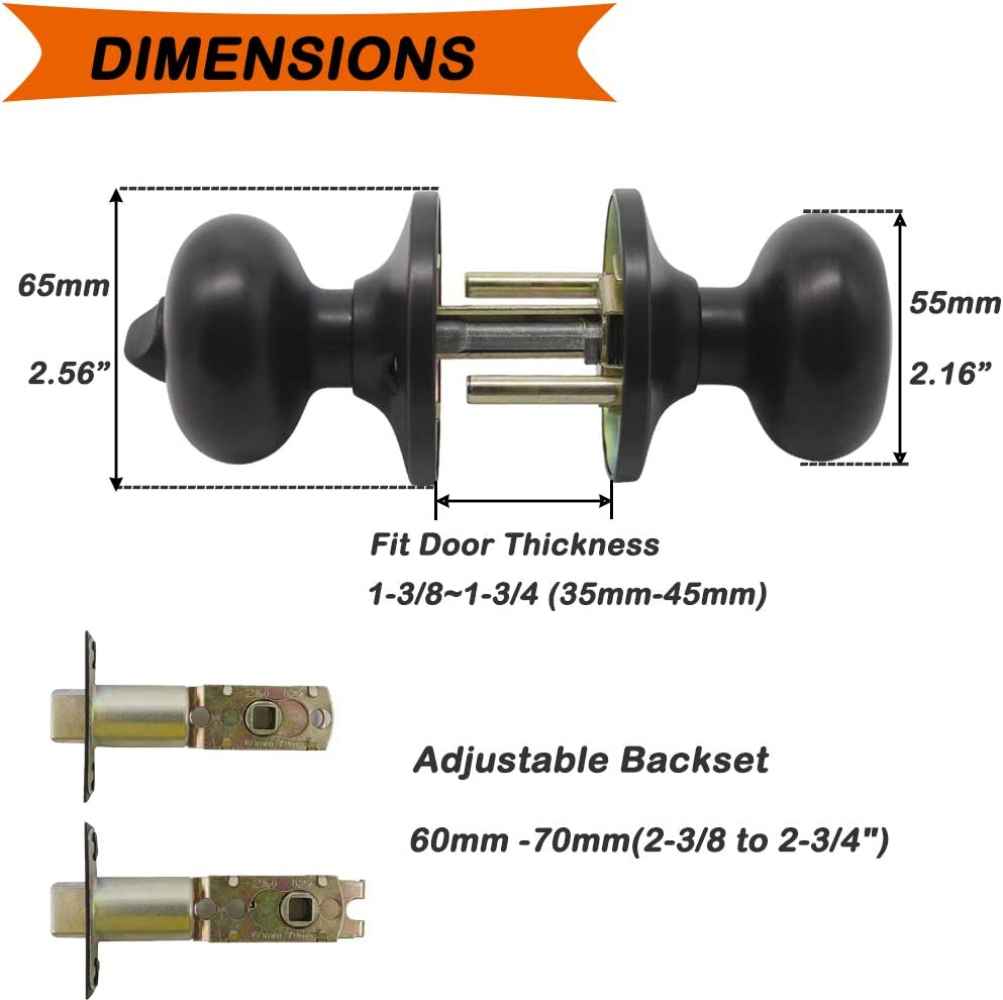 2.56-in. x 0.04-in. Stainless Steel Door Lock In Oil Rubbed Bronze
