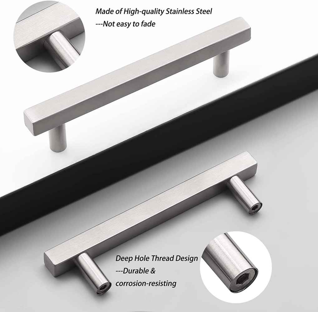 6-in. x 1.3-in. Stainless Steel Cabinet Cabinet Handle In Satin Nickel