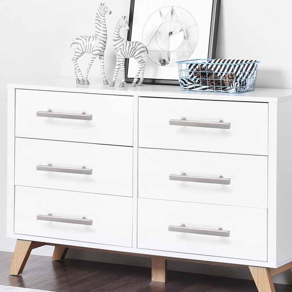 6-in. x 1.3-in. Stainless Steel Cabinet Cabinet Handle In Satin Nickel