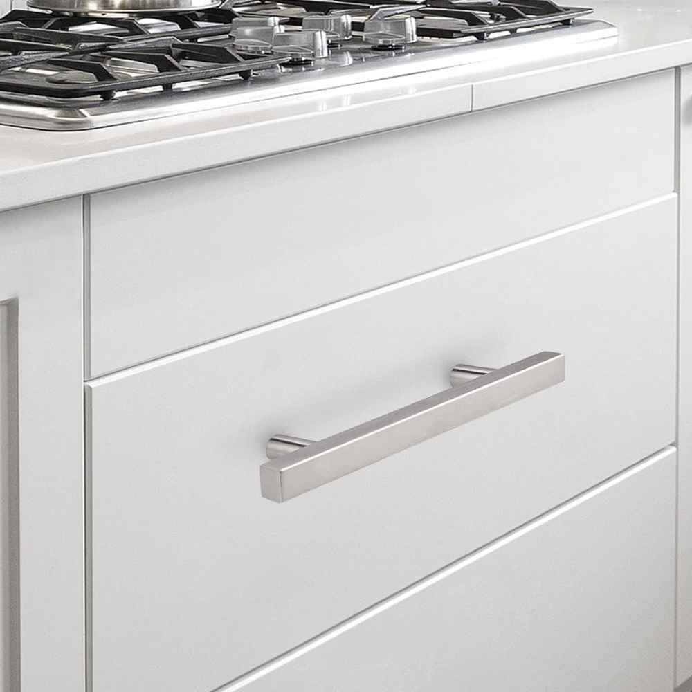 6-in. x 1.3-in. Stainless Steel Cabinet Cabinet Handle In Satin Nickel