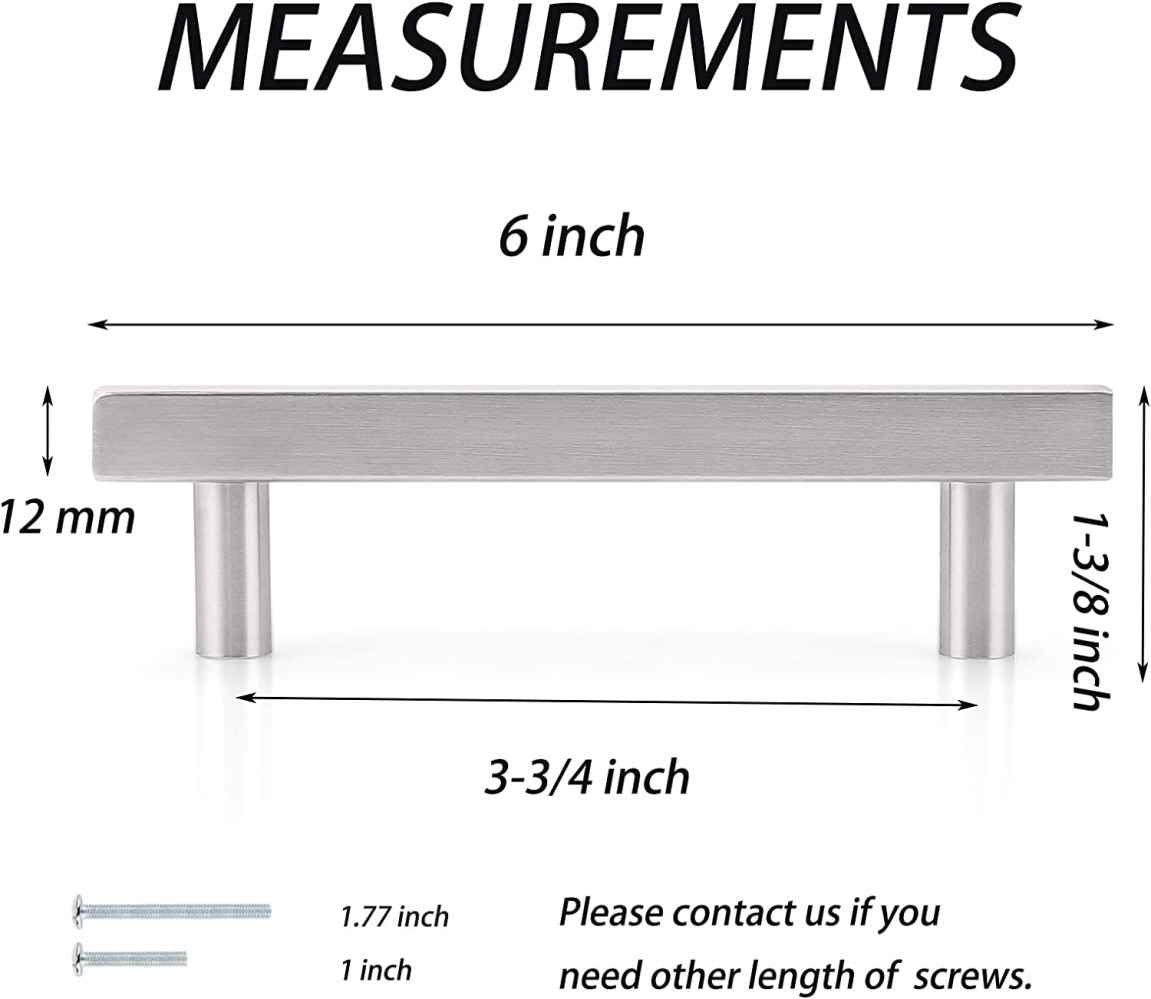 6-in. x 1.3-in. Stainless Steel Cabinet Cabinet Handle In Satin Nickel