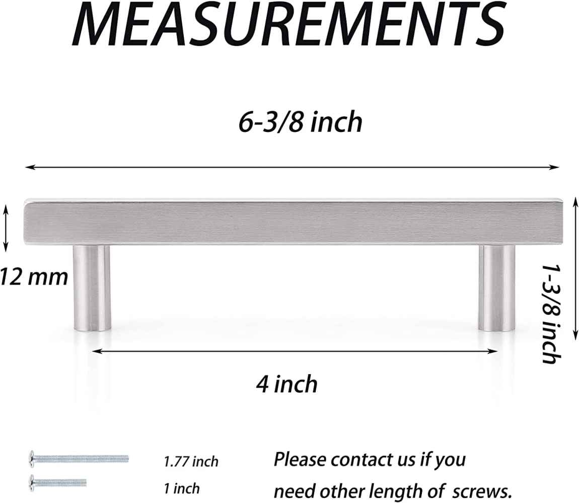 6.3-in. x 1.3-in. Stainless Steel Cabinet Handle In Brushed Nickel