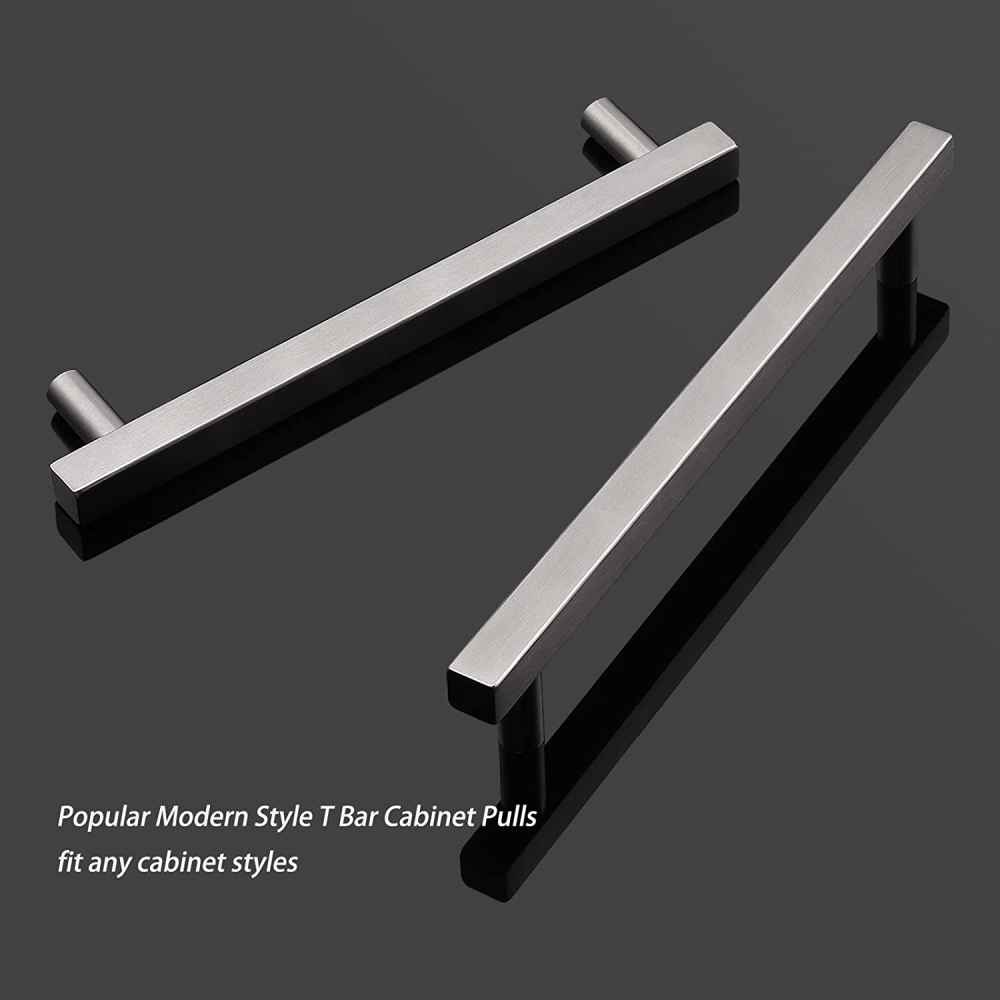 8.81-in. x 1.3-in. Stainless Steel Cabinet Handle In Brushed Nickel