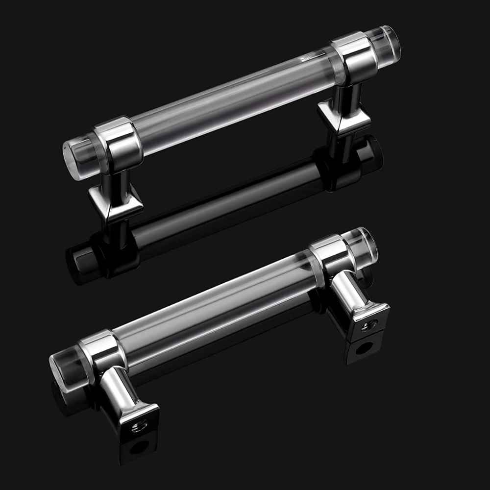 4.8-in. x 1.5-in. Acrylic-zinc Alloy Cabinet Handle In Chrome