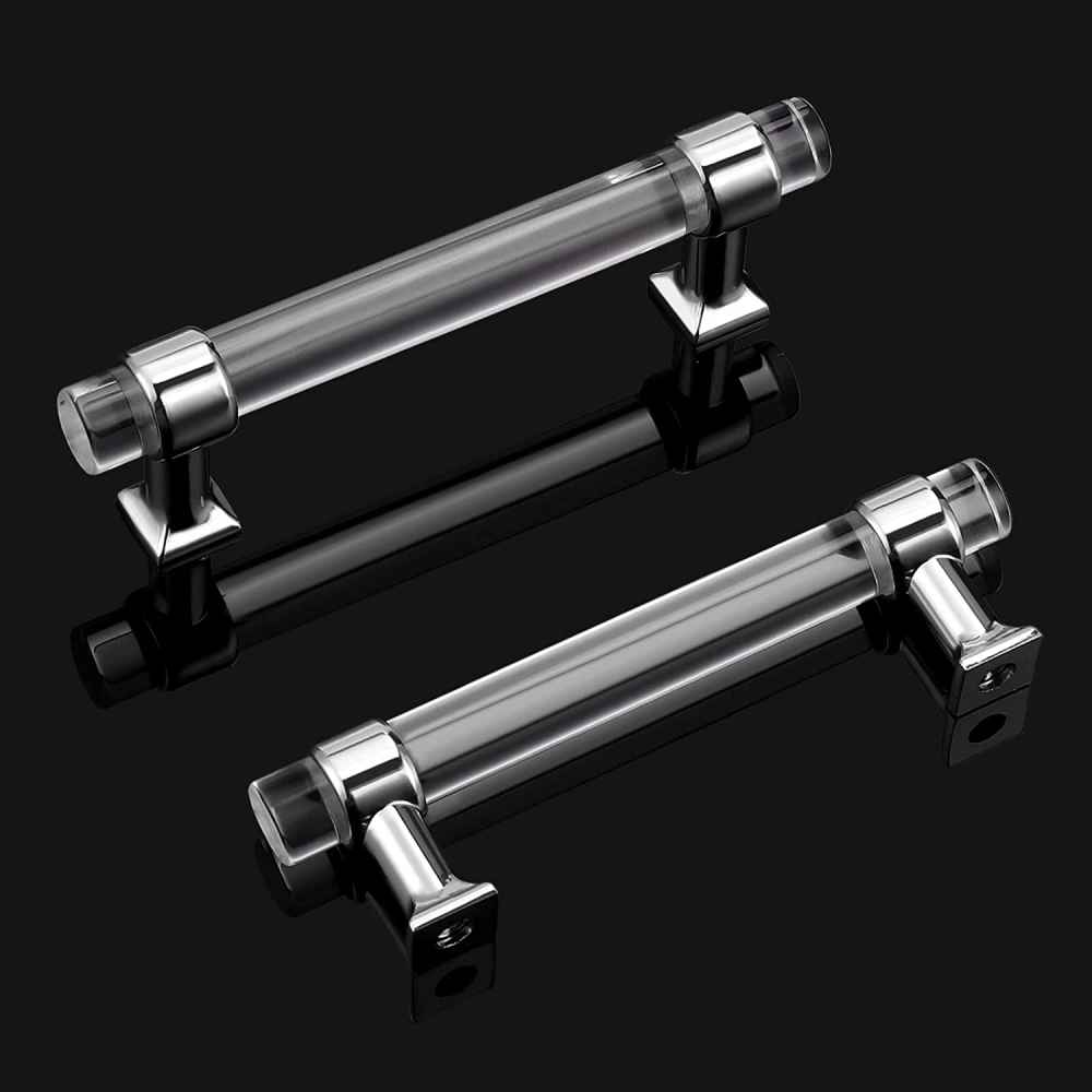 5.8-in. x 1.5-in. Acrylic-zinc Alloy Cabinet Handle In Chrome