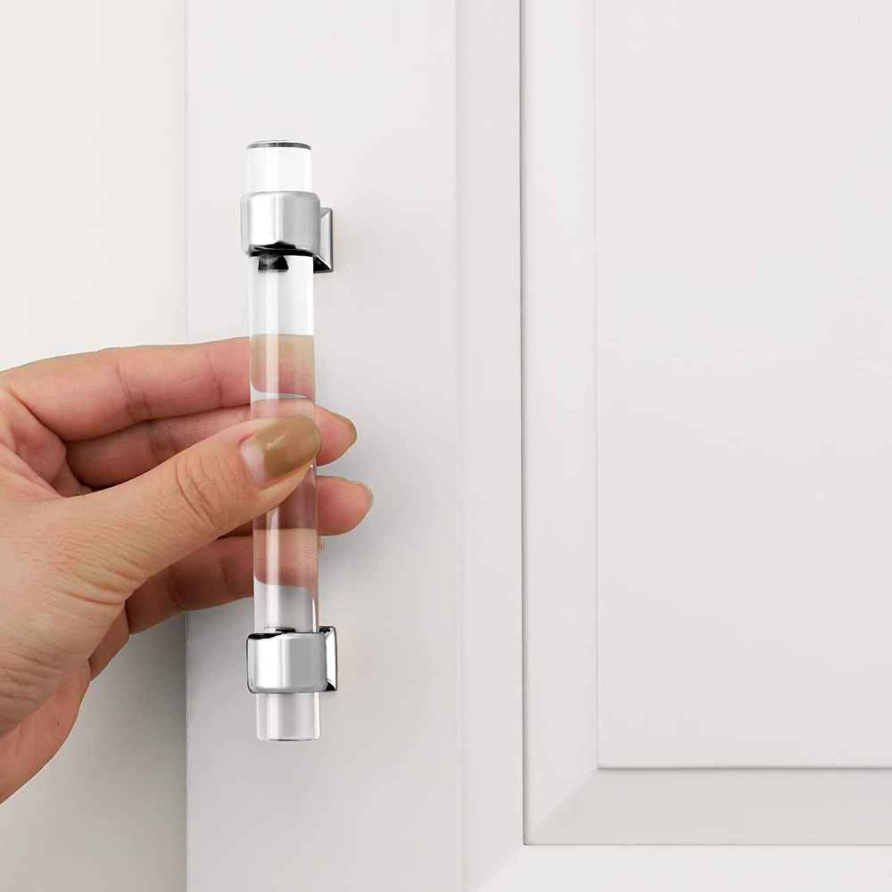 5.8-in. x 1.5-in. Acrylic-zinc Alloy Cabinet Handle In Chrome