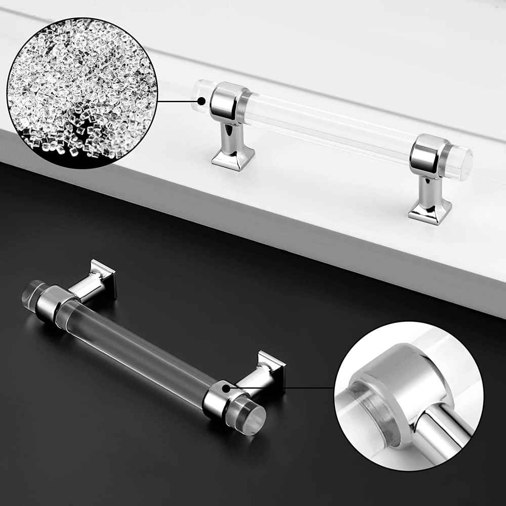 5.8-in. x 1.5-in. Acrylic-zinc Alloy Cabinet Handle In Chrome