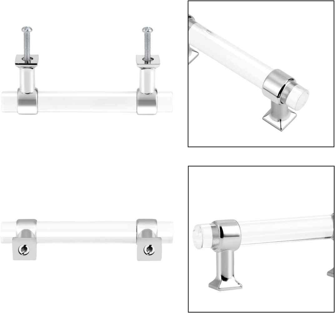 5.8-in. x 1.5-in. Acrylic-zinc Alloy Cabinet Handle In Chrome