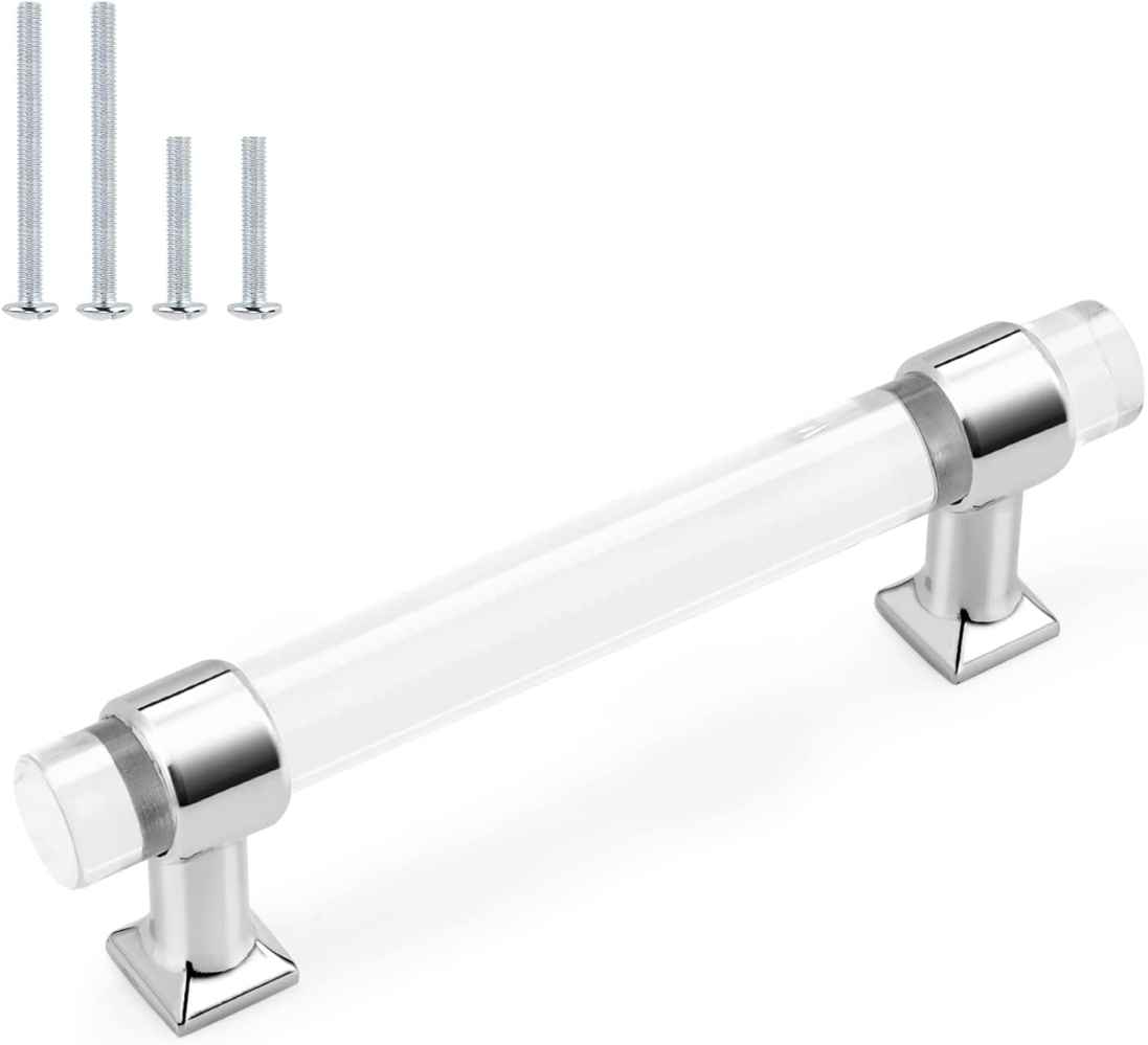 5.8-in. x 1.5-in. Acrylic-zinc Alloy Cabinet Cabinet Handle In Chrome