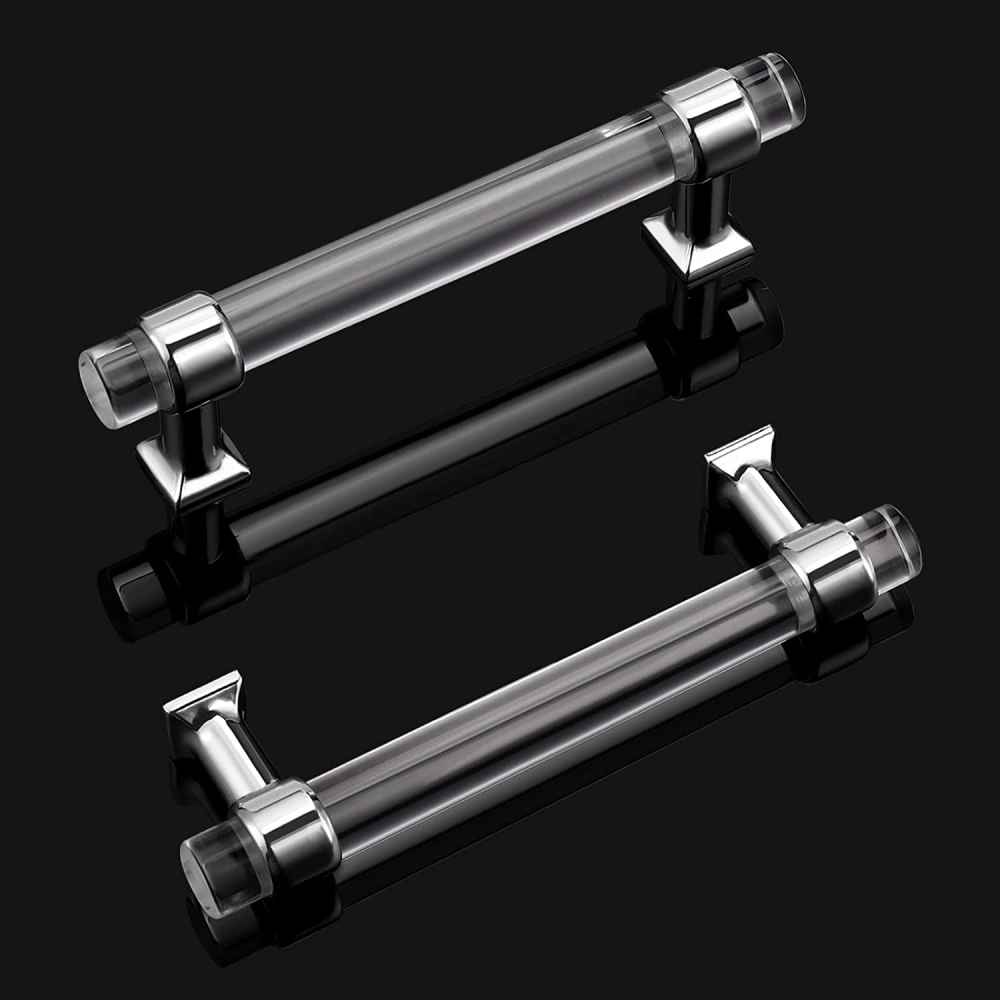 5.3-in. x 1.5-in. Acrylic-zinc Alloy Cabinet Cabinet Handle In Chrome