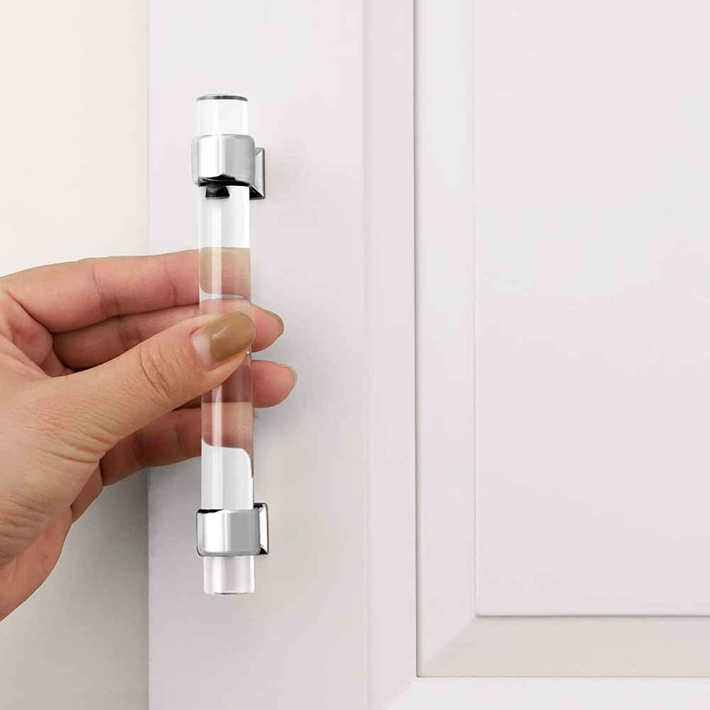 5.3-in. x 1.5-in. Acrylic-zinc Alloy Cabinet Cabinet Handle In Chrome