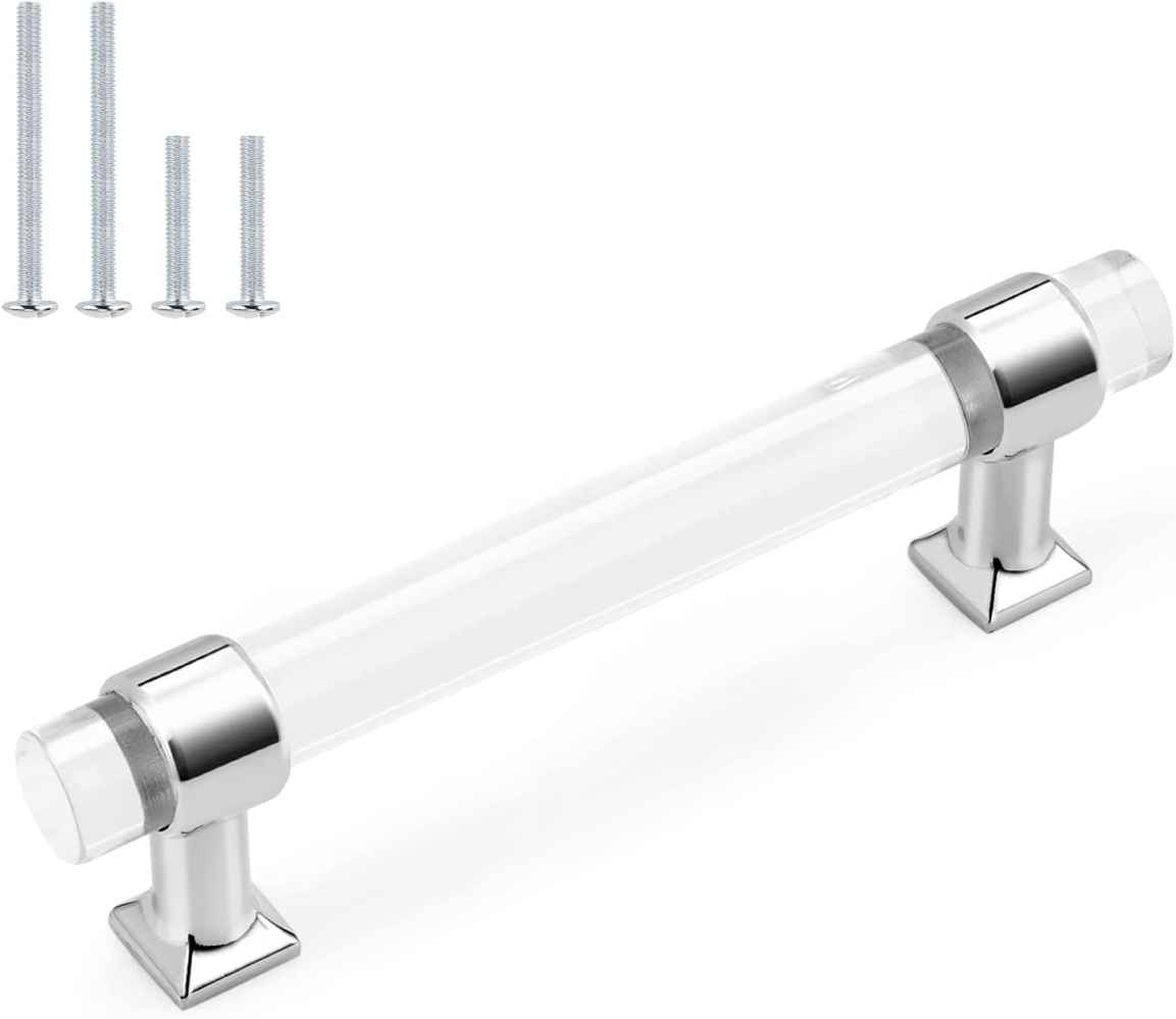 5.3-in. x 1.5-in. Acrylic-zinc Alloy Cabinet Cabinet Handle In Chrome