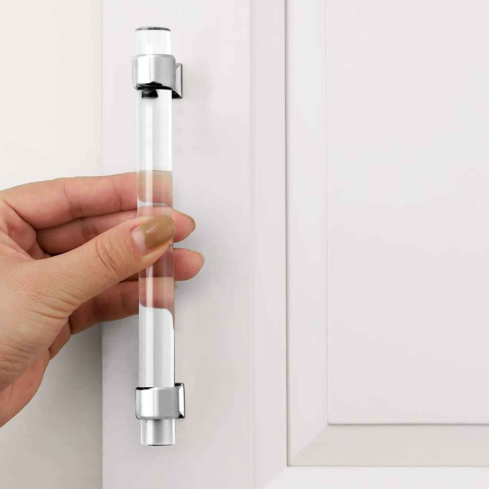 2.5-in. x 1.5-in. Acrylic-zinc Alloy Cabinet Handle In Chrome