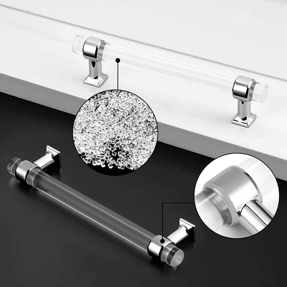 2.5-in. x 1.5-in. Acrylic-zinc Alloy Cabinet Handle In Chrome