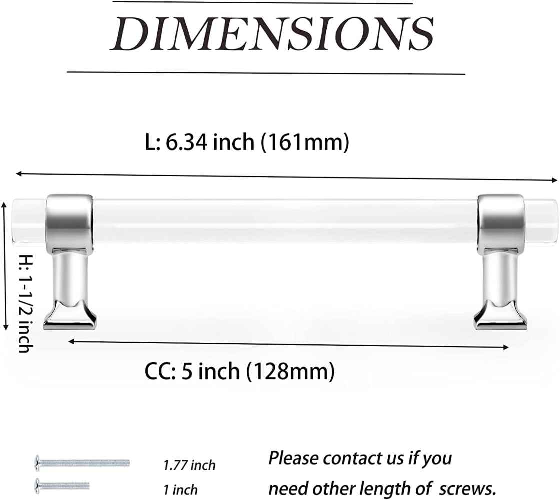 2.5-in. x 1.5-in. Acrylic-zinc Alloy Cabinet Handle In Chrome