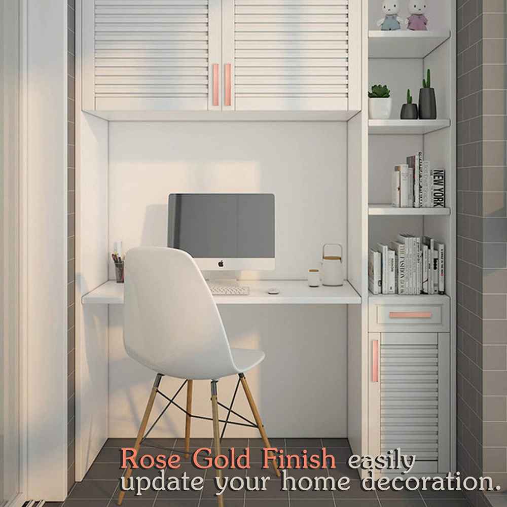 3.4-in. x 1.4-in. Stainless Steel Cabinet Handle In Rose Gold