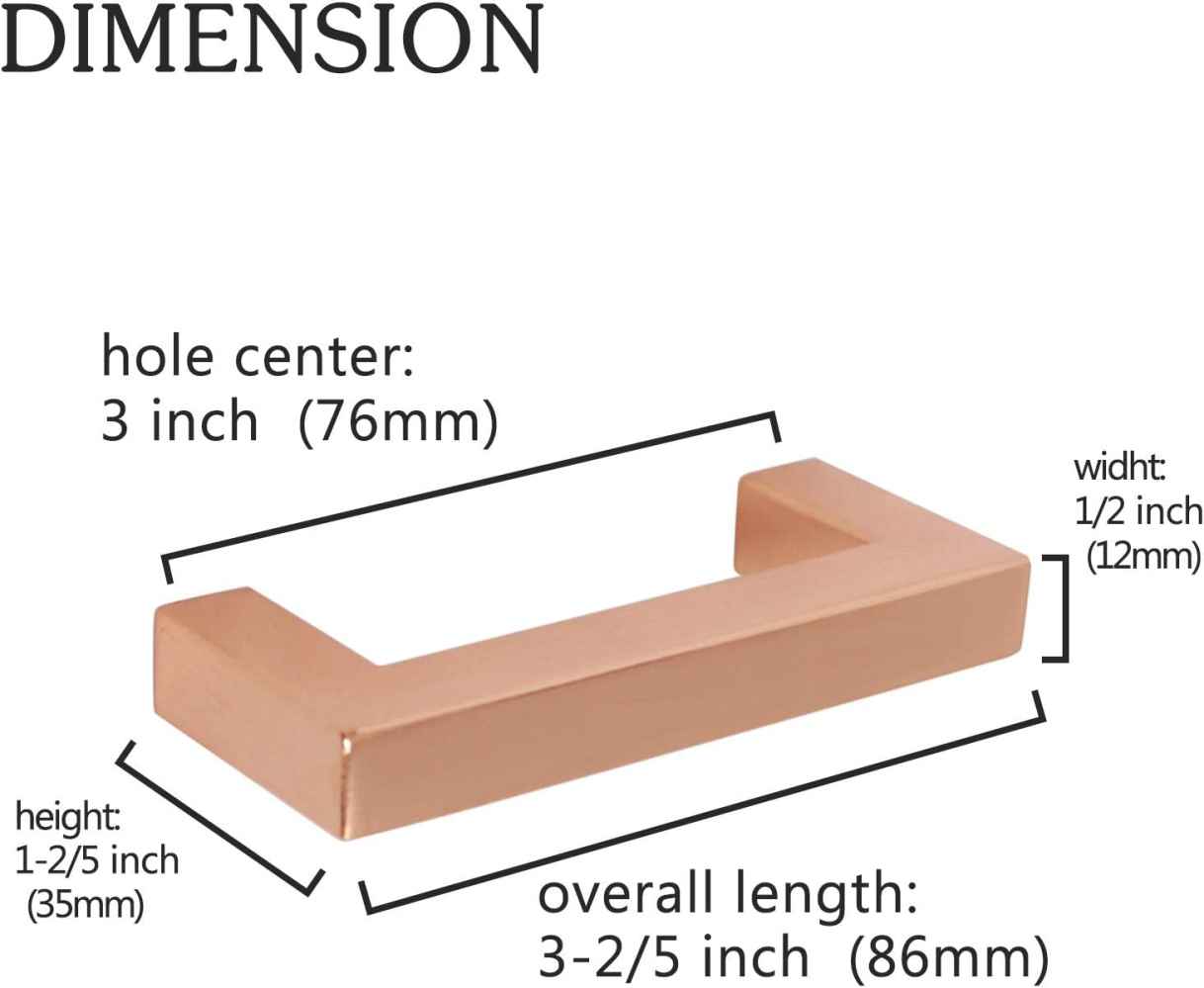 3.4-in. x 1.4-in. Stainless Steel Cabinet Handle In Rose Gold