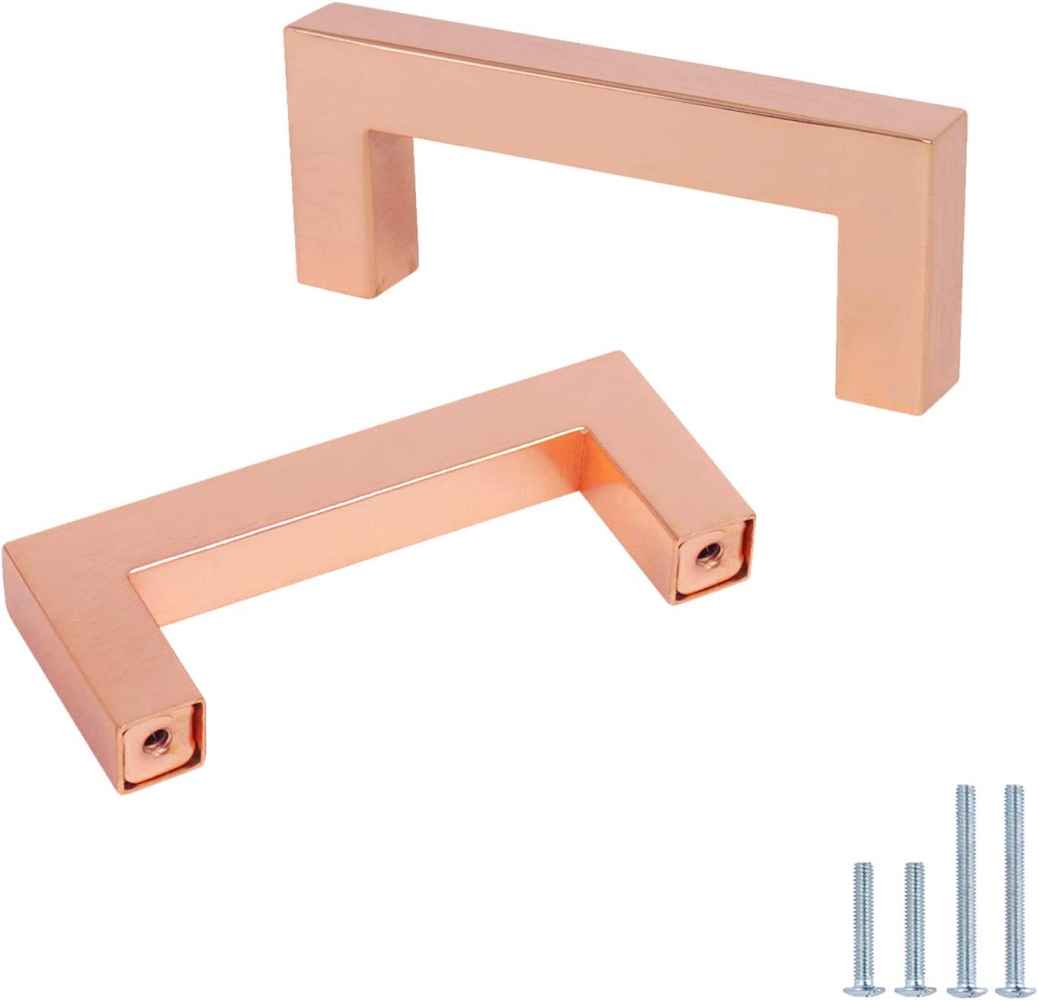 3.4-in. x 1.4-in. Stainless Steel Cabinet Cabinet Handle In Rose Gold