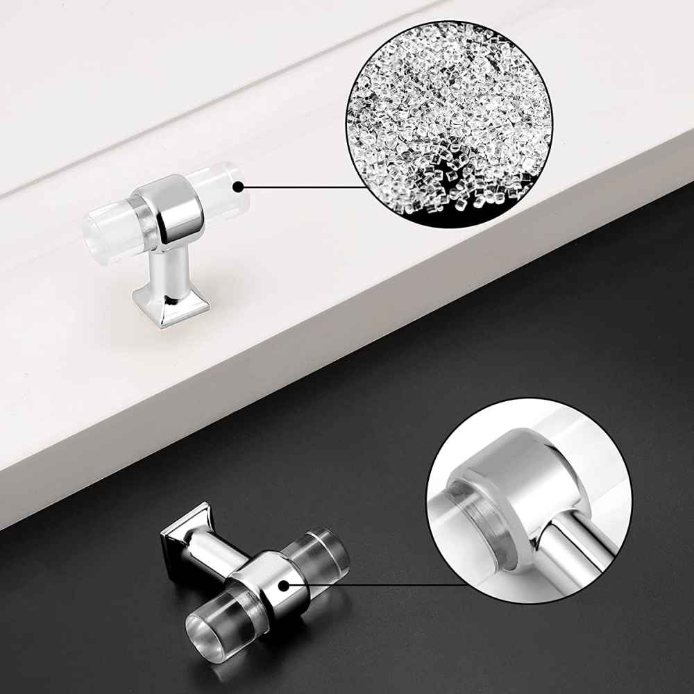 1.57-in. x 1.5-in. Acrylic-zinc Alloy Cabinet Knob In Chrome
