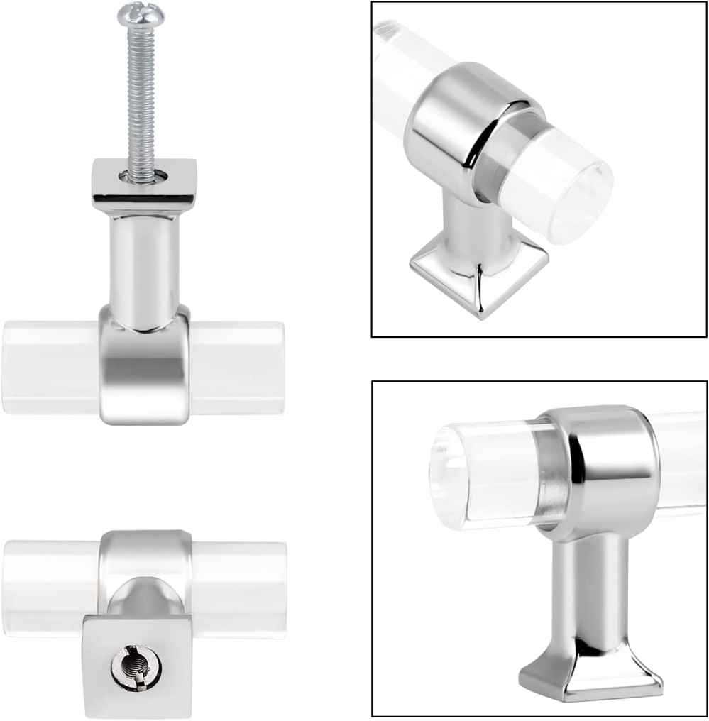 1.57-in. x 1.5-in. Acrylic-zinc Alloy Cabinet Knob In Chrome