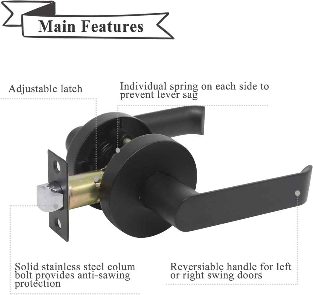4.84-in. x 1.5-in. Zinc Alloy Door Lock In Black