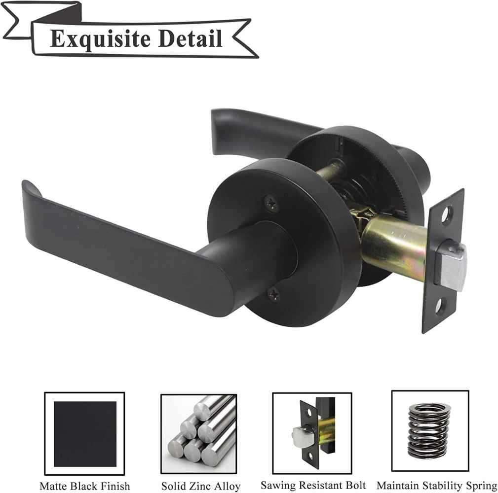 4.84-in. x 1.5-in. Zinc Alloy Door Lock In Black