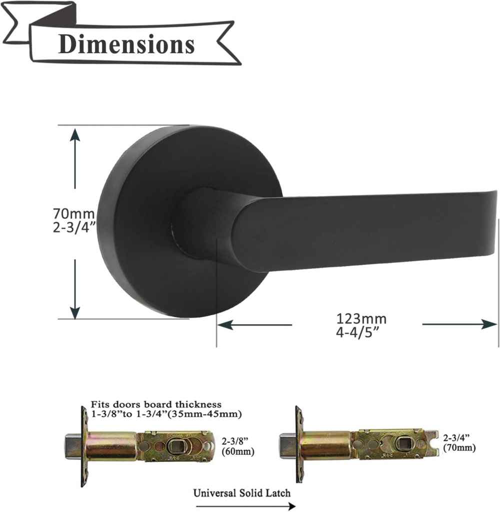 4.84-in. x 1.5-in. Zinc Alloy Door Lock In Black