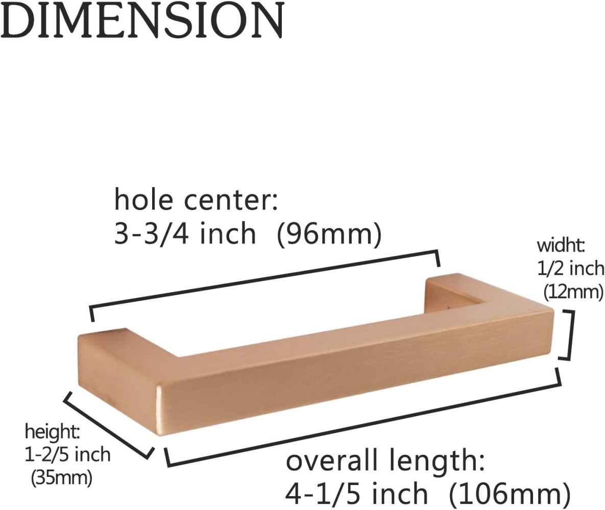 4.2-in. x 1.4-in. Stainless Steel Cabinet Handle In Rose Gold