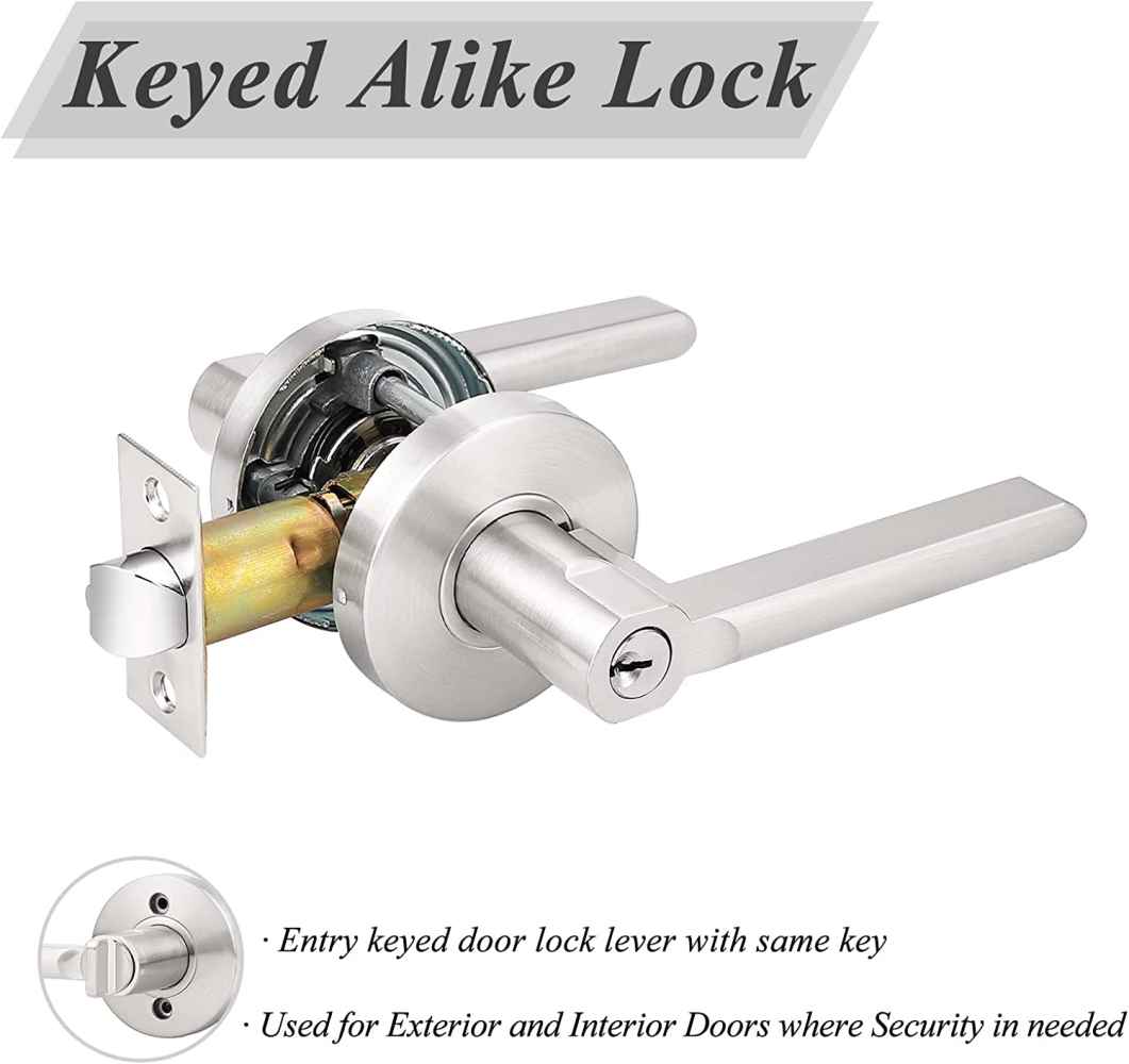2.5-in. x 1.5-in. Stainless Steel Door Lock In Brushed Nickel