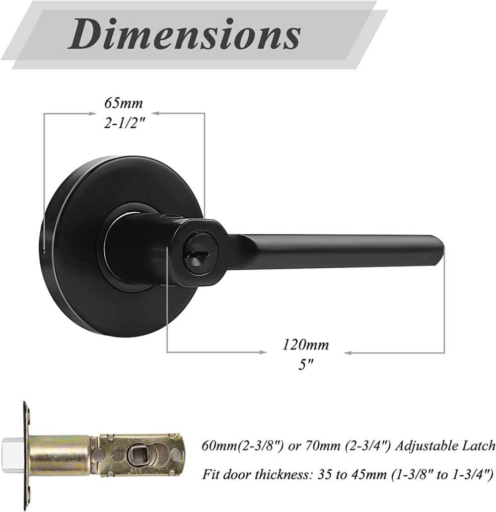 2.5-in. x 0.03-in. Stainless Steel Door Lock In Black