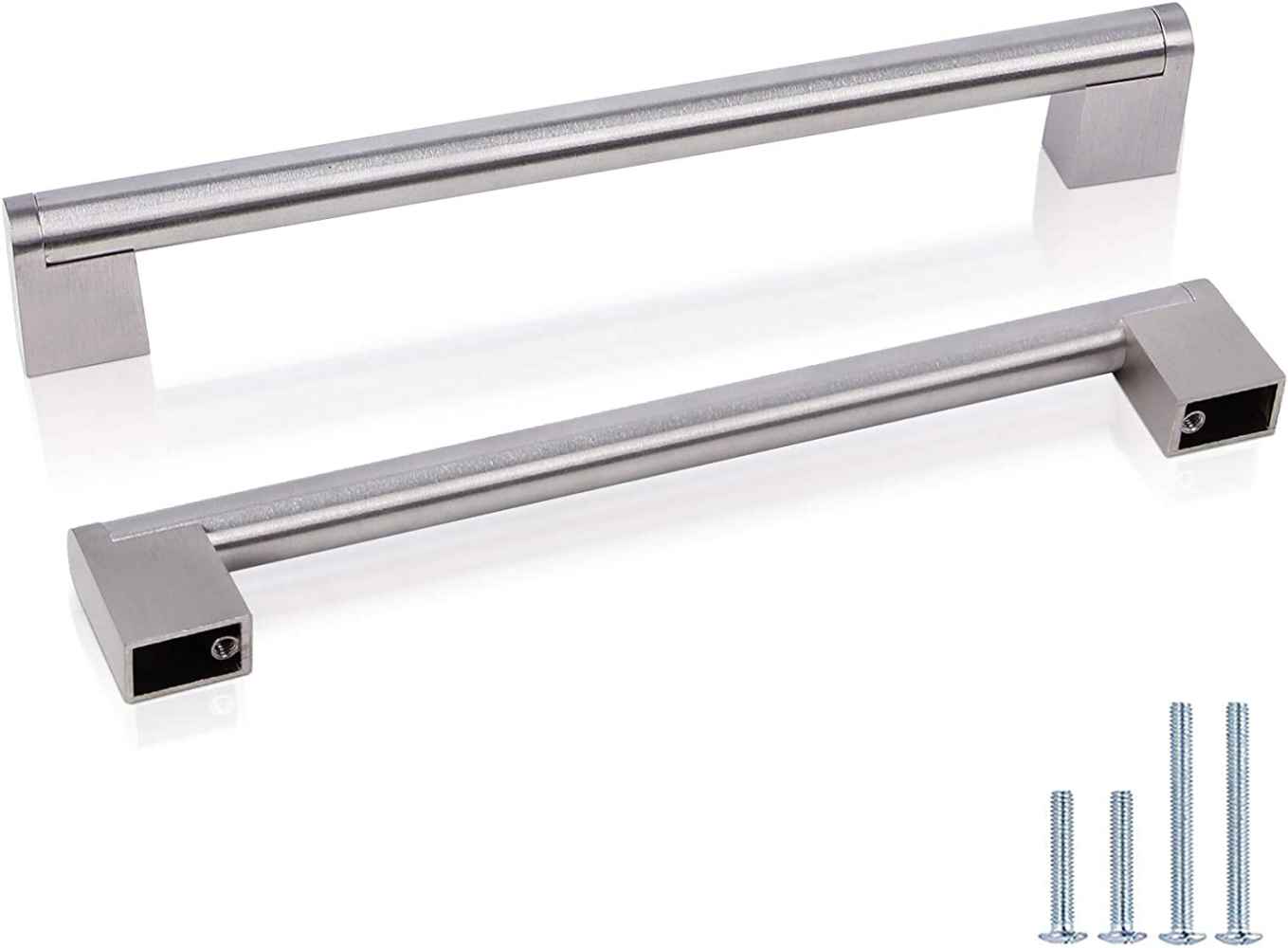 9-in. x 1.2-in. Stainless Steel Cabinet Cabinet Handle In Brushed Nickel