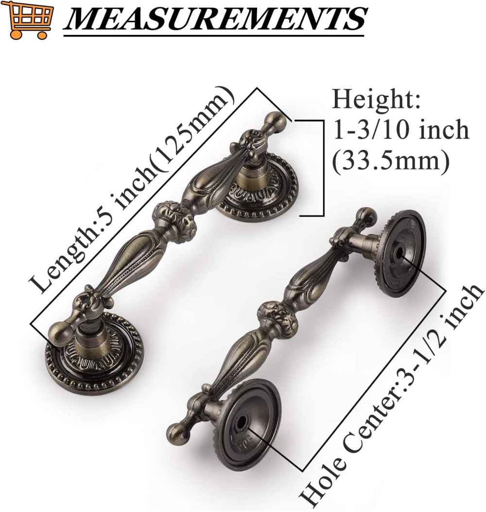 5-in. x 1.3-in. Zinc Alloy Cabinet Handle In Antique Bronze