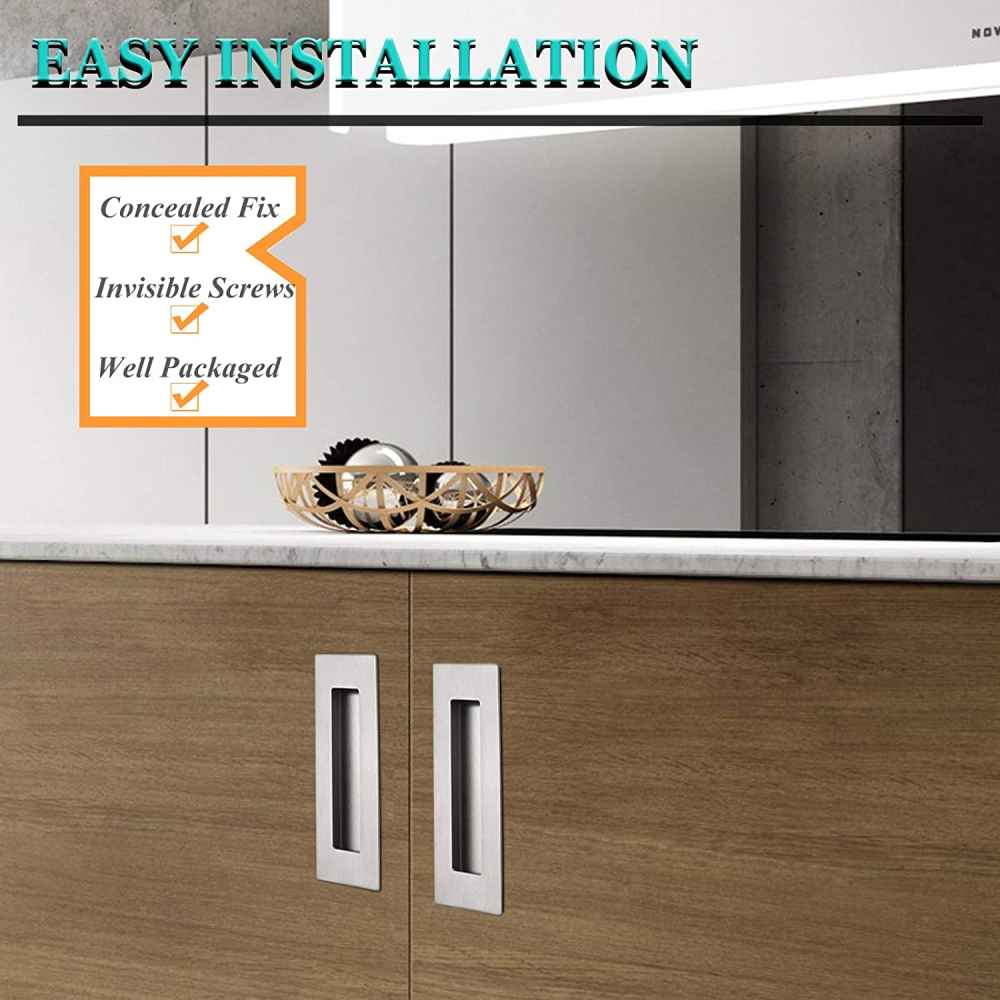 2-in. x 6-in. Stainless Steel Cabinet Handle In Brushed Nickel