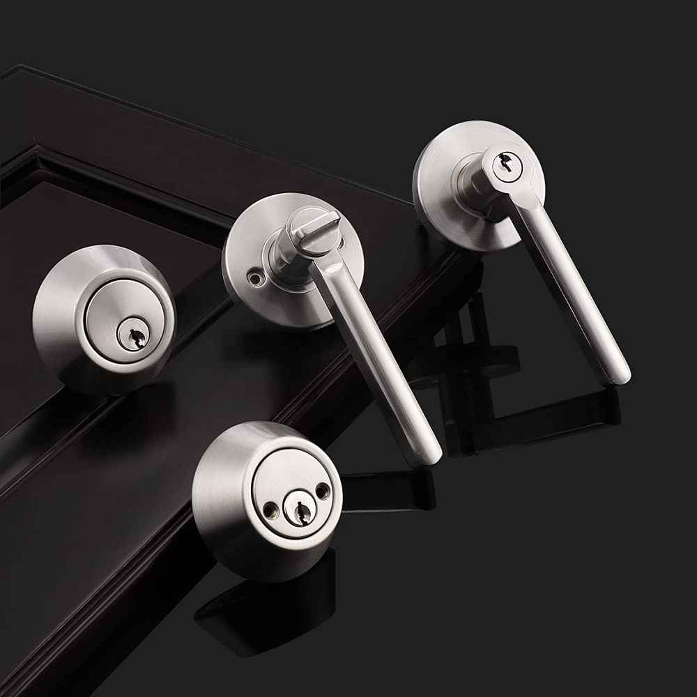 4-in. x 0.02-in. Stainless Steel Door Lock In Brushed Nickel