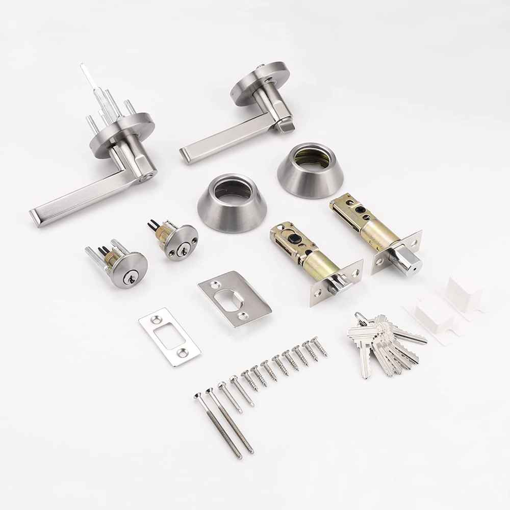 4-in. x 0.02-in. Stainless Steel Door Lock In Brushed Nickel