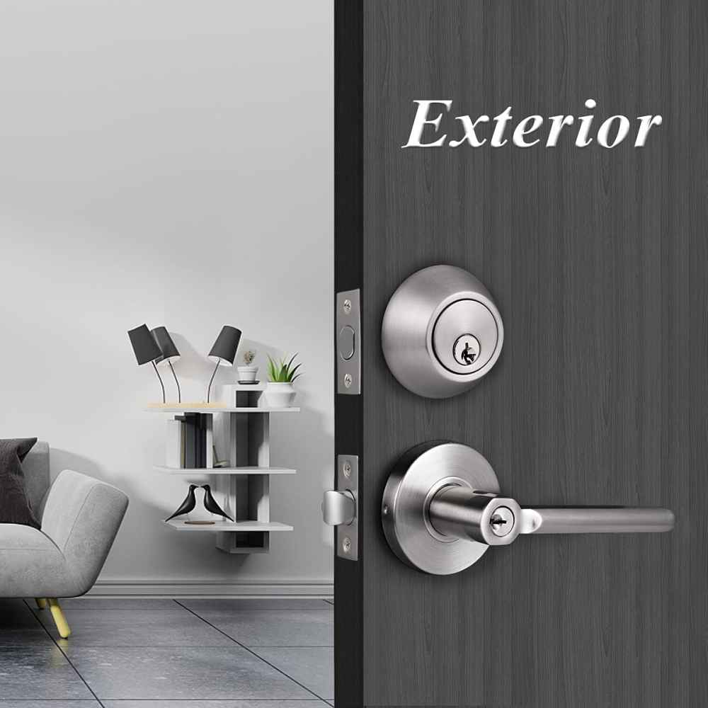 4-in. x 0.02-in. Stainless Steel Door Lock In Brushed Nickel
