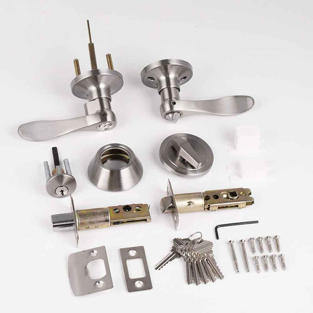 4.6-in. x 0.03-in. Stainless Steel Door Lock In Satin Nickel