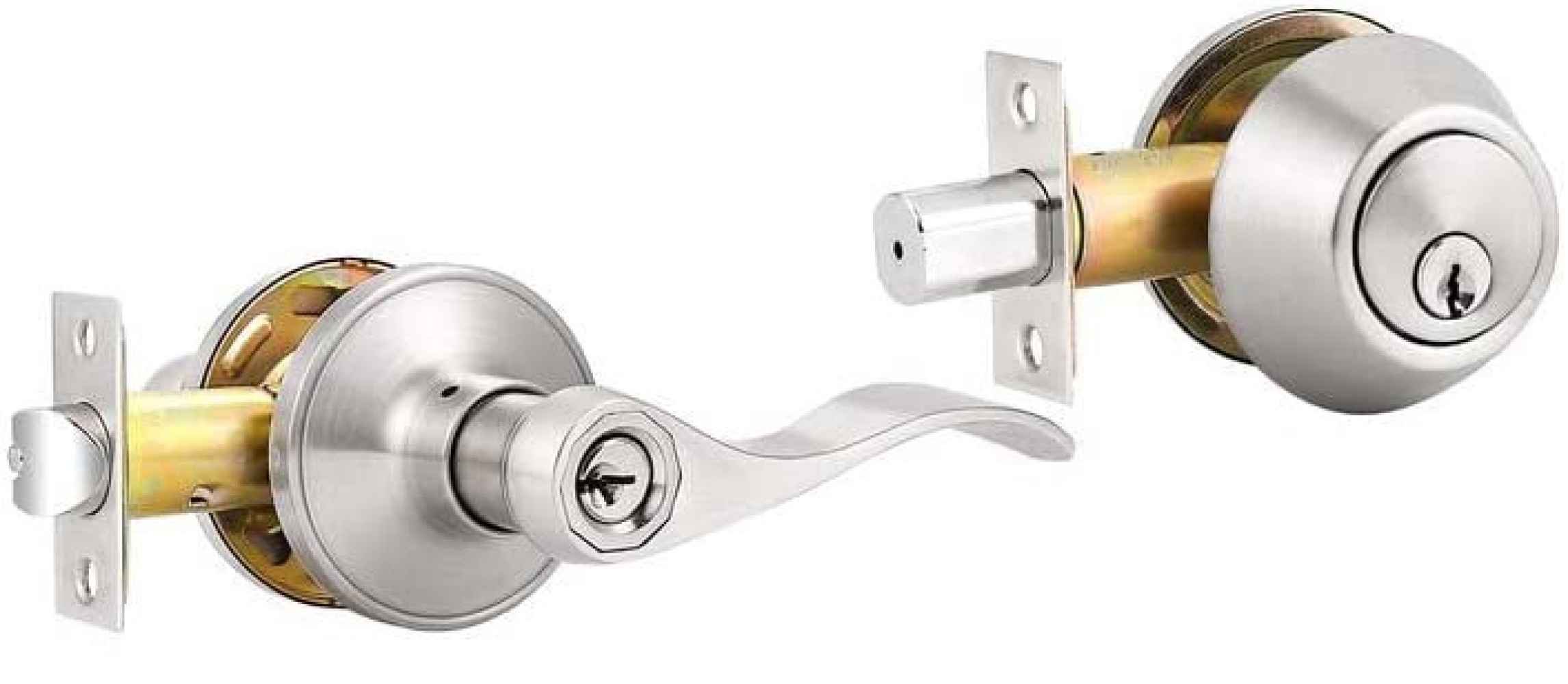 4.6-in. x 0.03-in. Stainless Steel Door Door Lock In Satin Nickel