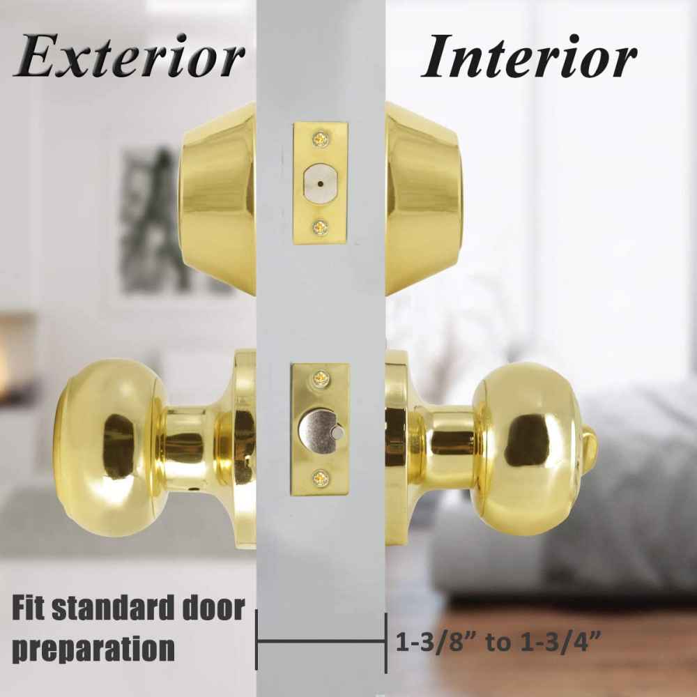 2-in. x 0.03-in. Stainless Steel Door Lock In Brass