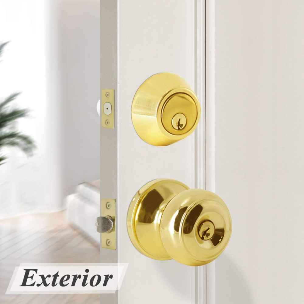 2-in. x 0.03-in. Stainless Steel Door Lock In Brass