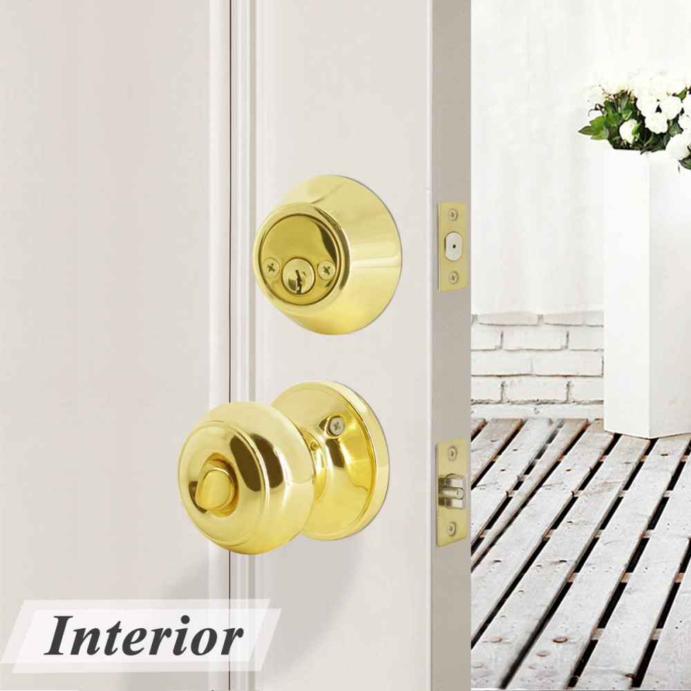2-in. x 0.03-in. Stainless Steel Door Lock In Brass