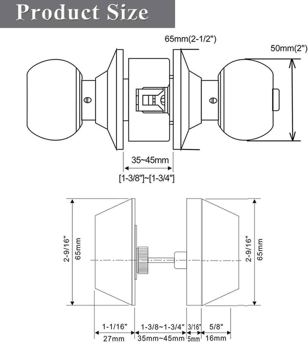 2-in. x 0.03-in. Stainless Steel Door Lock In Brass