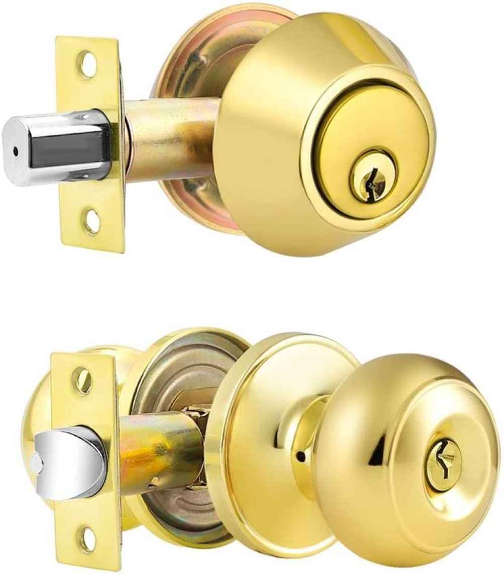 2-in. x 0.03-in. Stainless Steel Door Door Lock In Brass
