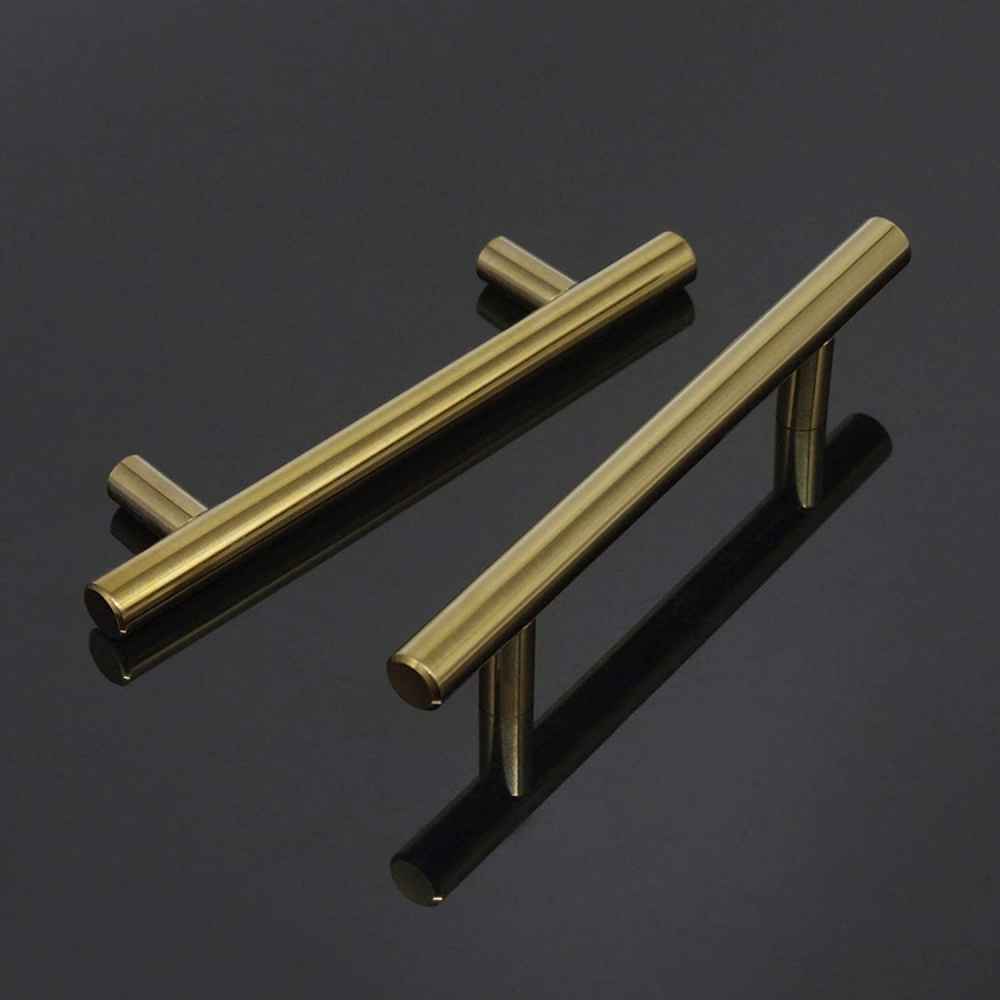 6-in. x 1.25-in. Stainless Steel Cabinet Handle In Gold