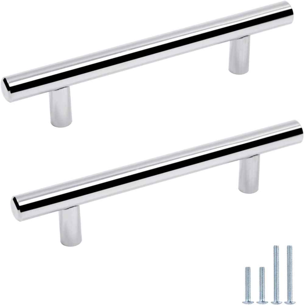 6-in. x 1.25-in. Stainless Steel Cabinet Cabinet Handle In Chrome
