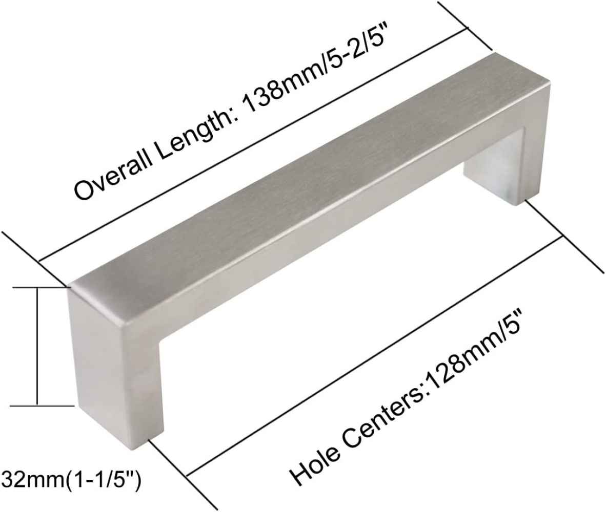 5.4-in. x 1.2-in. Stainless Steel Cabinet Handle In Brushed Nickel