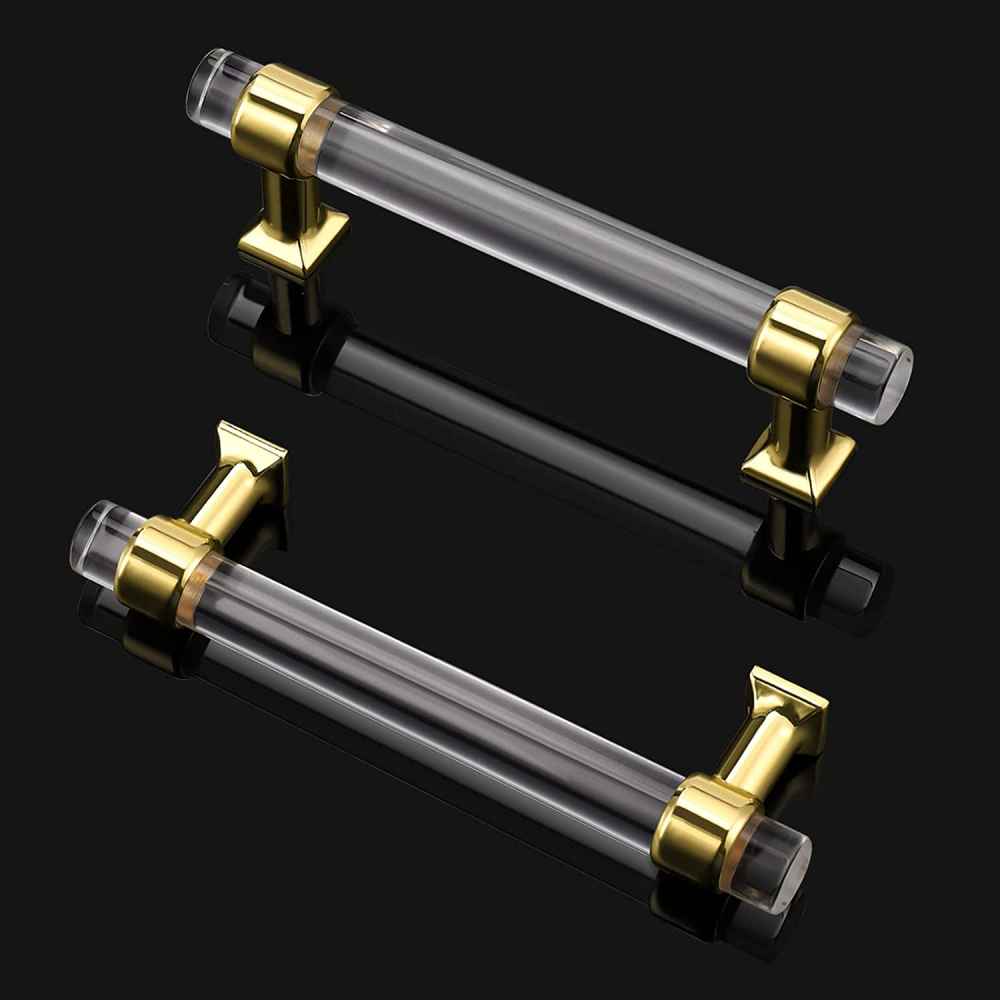 5.31-in. x 1.5-in. Acrylic-zinc Alloy Cabinet Handle In Gold