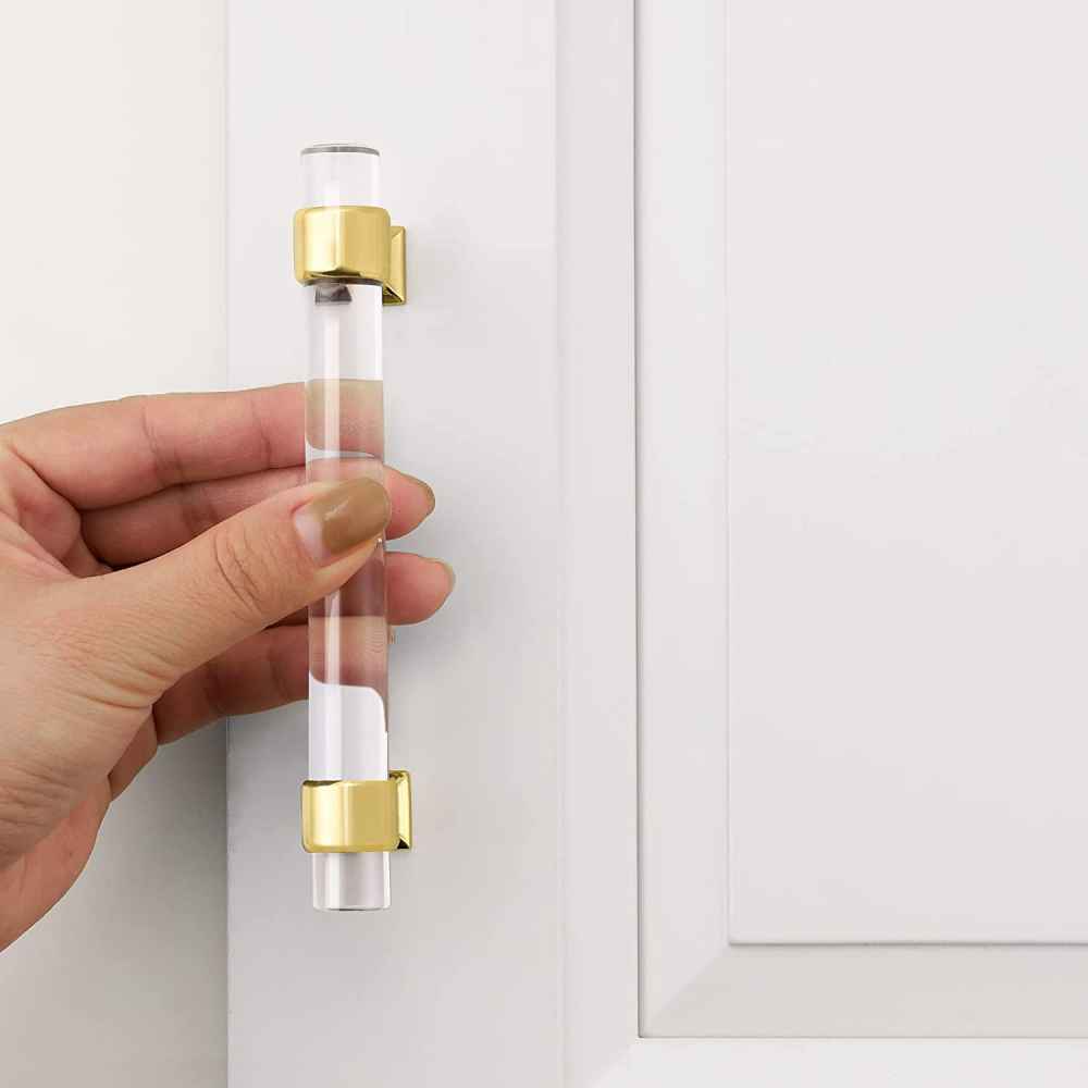 5.31-in. x 1.5-in. Acrylic-zinc Alloy Cabinet Handle In Gold