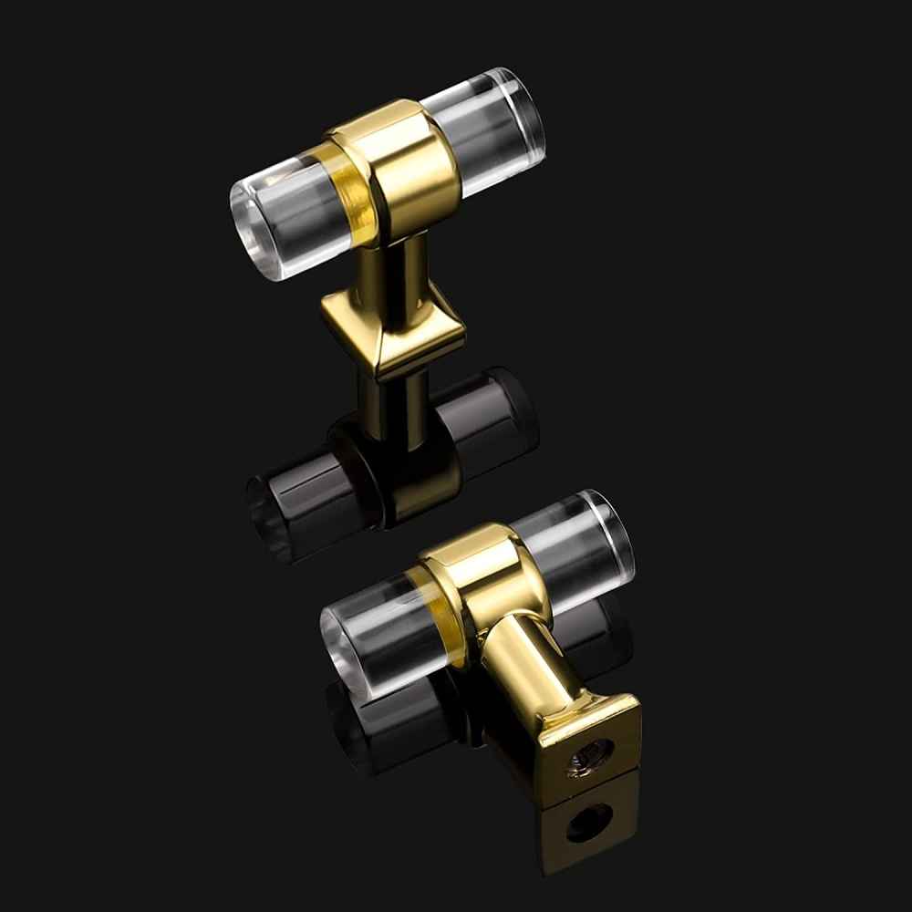 1.57-in. x 1.5-in. Acrylic-zinc Alloy Cabinet Knob In Gold